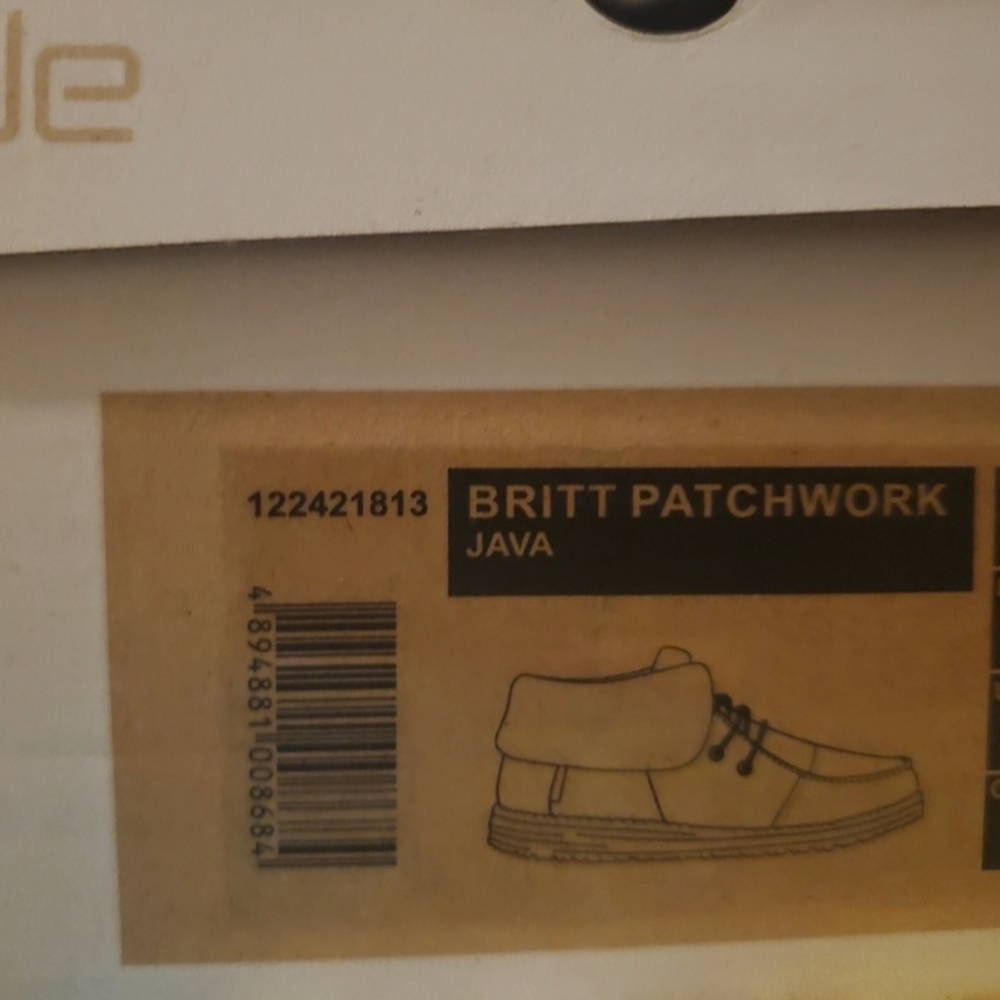 Hey Dude Black and Brown Flats with Plush Fur Trim - Picture 3 of 3